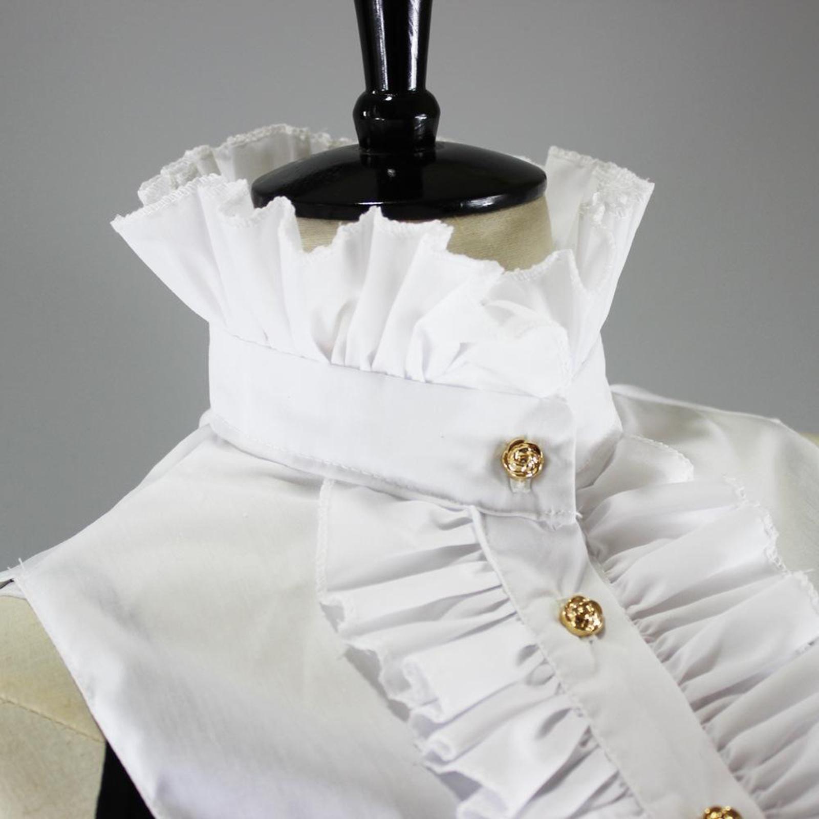 Shirts - ياقة قطنية بيضاء قابلة للفصل للنساء،