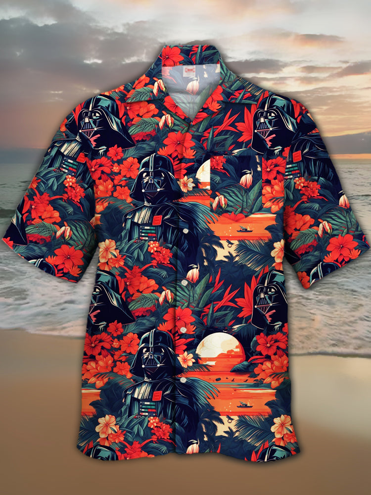 Vintage Hawaiian Floral Shirt - قميص هاواي بطباعة زهور استوائية وخيال