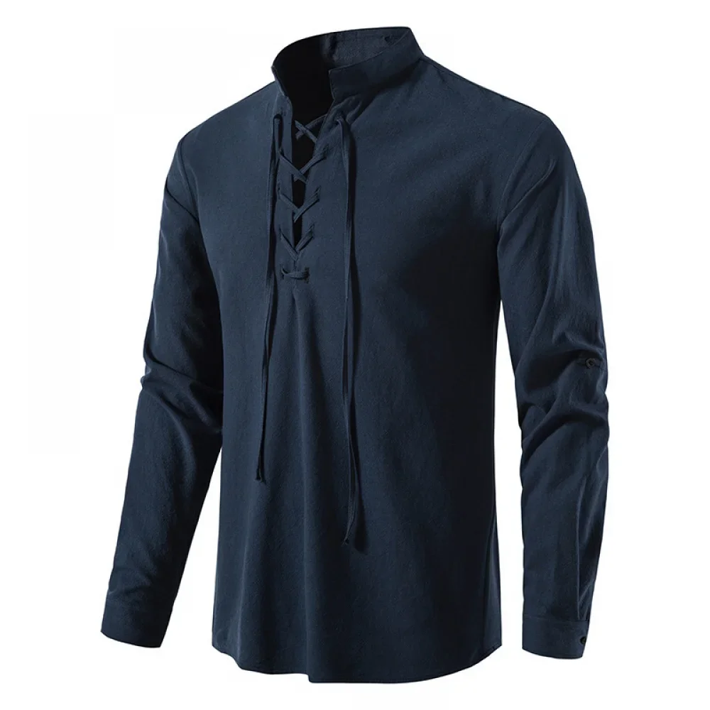 خمر تأثيري القرون الوسطى رجل ا - مراجعة Medieval Gothic Lace Up Pirate Shirt وسعره