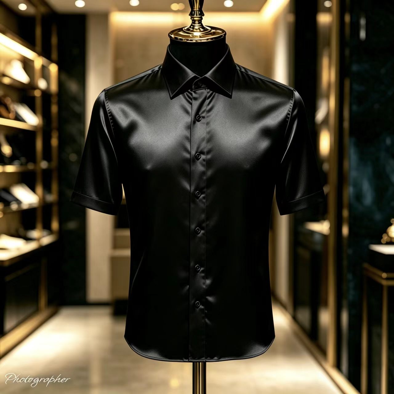 Men's Solid Color Satin Short- - مراجعة Mens Satin Silk Dress Shirt وسعره