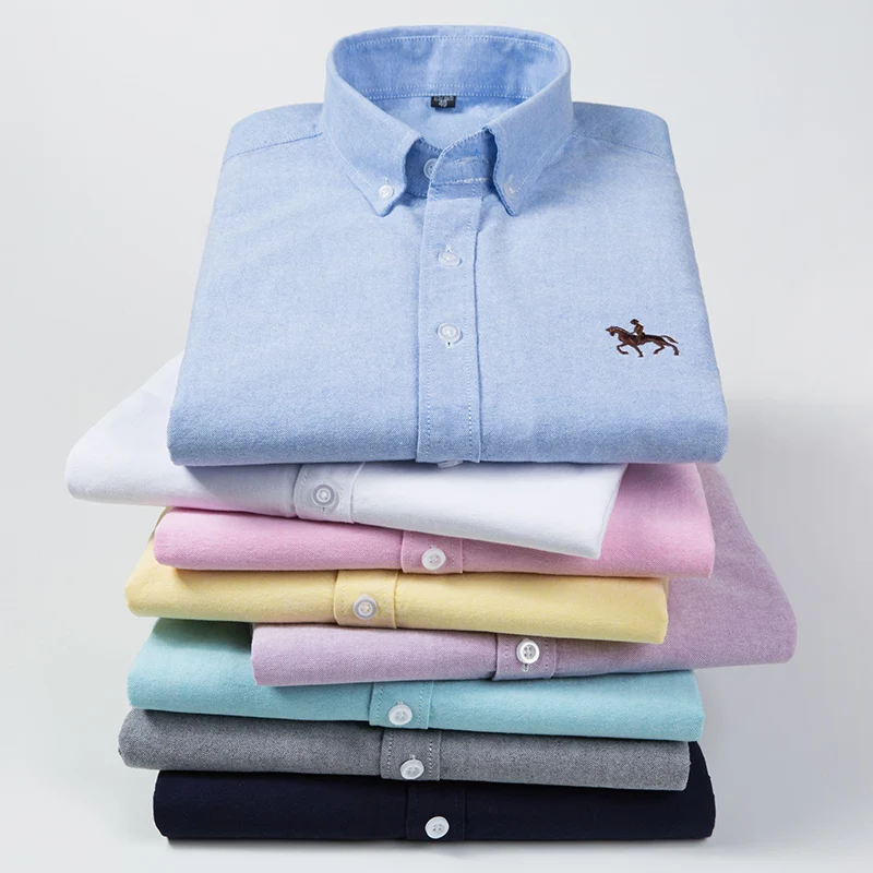 قميص رجالي طويل الأكمام 2024 م - مراجعة Oxford Cotton Casual Shirt Business وسعره