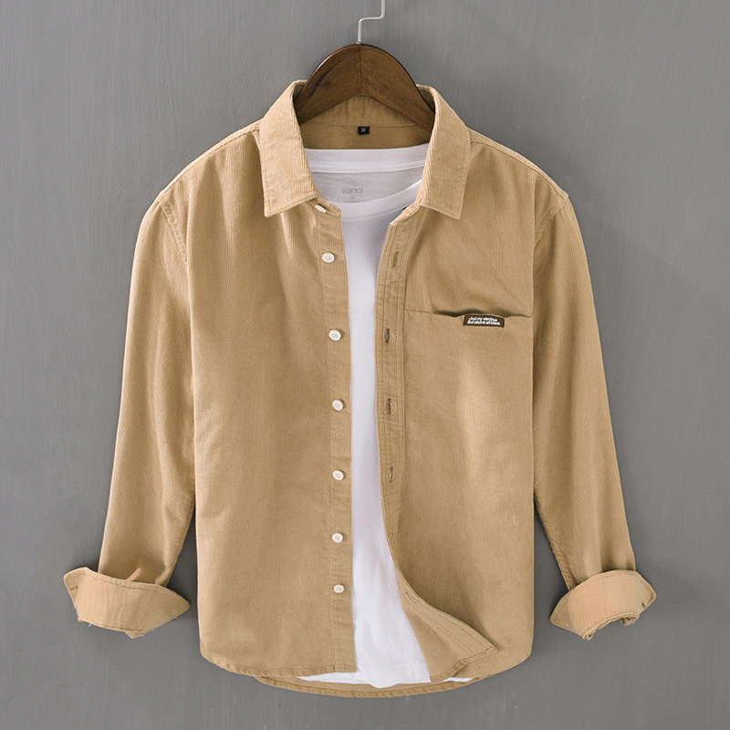 قميص كوردوروي بأكمام طويلة على - مراجعة Corduroy Button Up Shirt Men وسعره